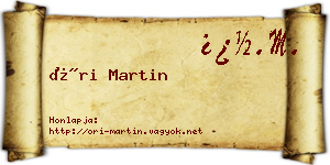 Őri Martin névjegykártya